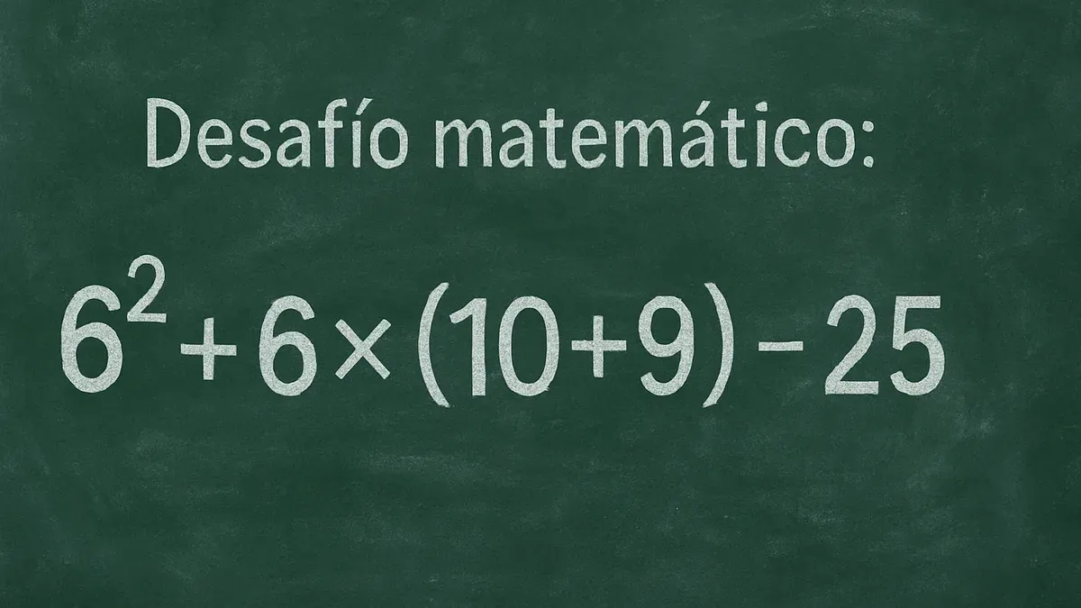 Imagen de pizarra para Desafío Matemático: resolvé con calma esta cuenta con potencias como un verdadero reto