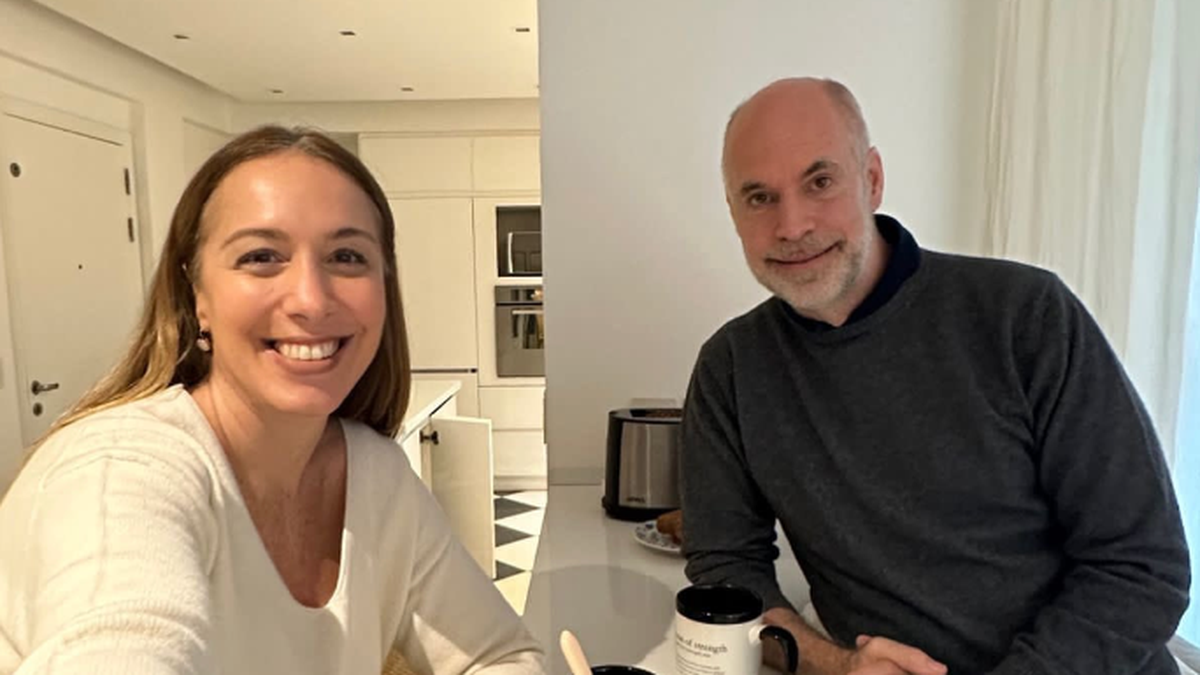 Horacio Rodríguez Larreta se mostró con María Eugenia Vidal: Desayuno de trabajo. (Captura)