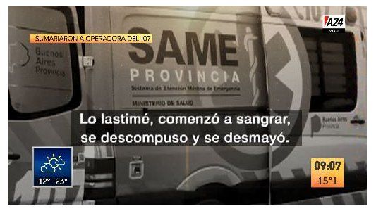 El audio a la operadora del 107 que terminó siendo suspendida