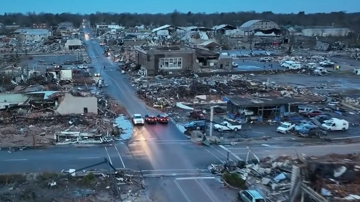 La ciudad de Mayfield fue el epicentro de la destrucción. (Foto: Live Storm Media)
