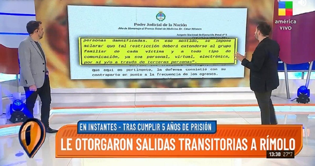 Autorizan las salidas transitorias de Giselle Rímolo
