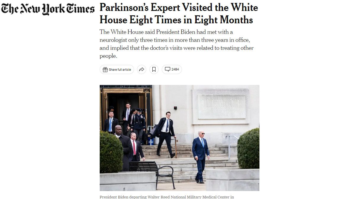 El New York times y el Washington Post revelaron la visita continua de un especialista en Parkinson en la Casa Blanca. (Foto: NYT)