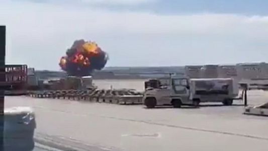 Video impactante: un avión de la Fuerza Aérea de España se estrelló y el piloto se eyectó a tiempo