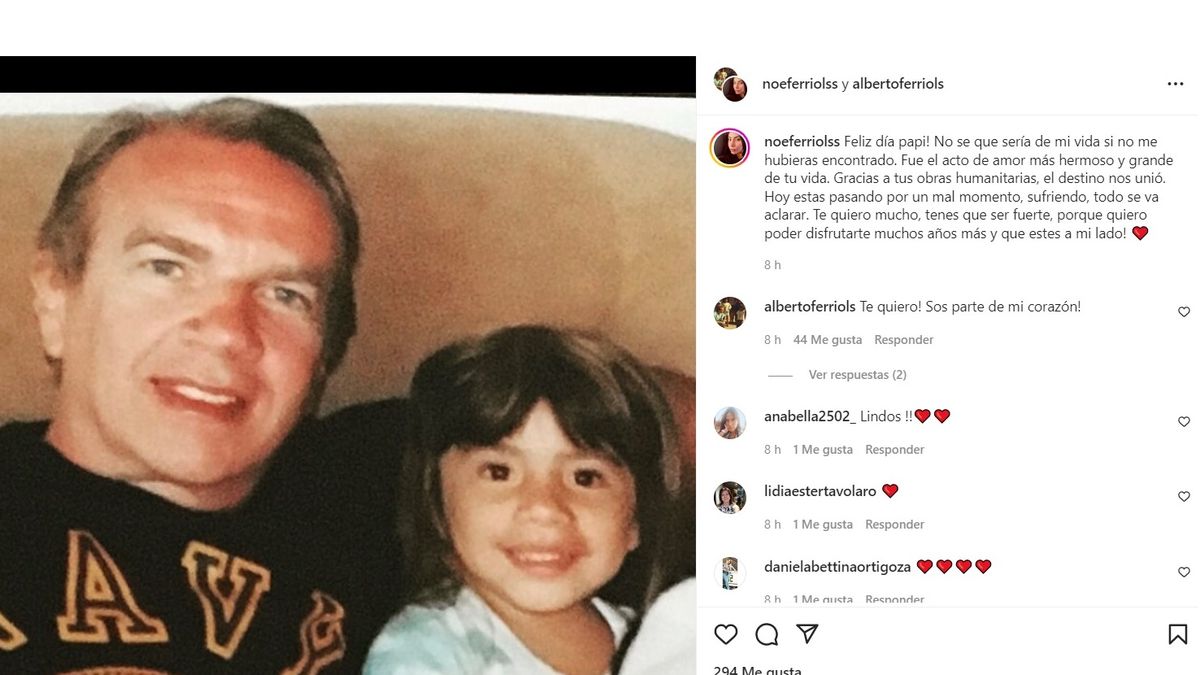 El fuerte mensaje de Noelia, hija de Alberto Ferriols, por el día del padre