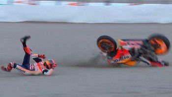 Así fue la espectacular caída de Marc Marquéz en la última carrera del Moto GP