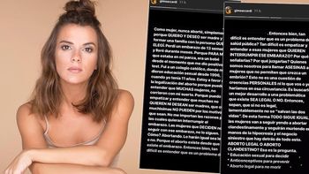Gimena Accardi apoyó el aborto legal y confesó: Perdí un embarazo y lloré durante meses