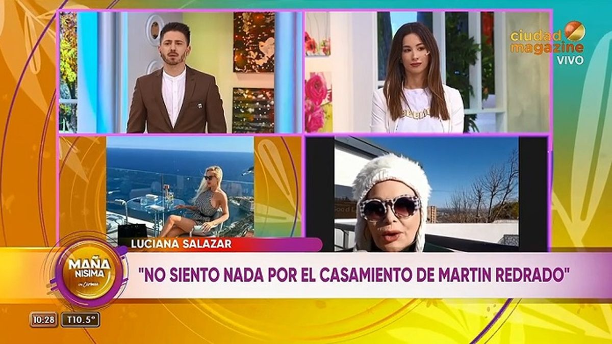 Luciana Salazar le asegur&oacute; a Carmen Barbieri no sentir nada frente al reciente casamiento de su ex, Mart&iacute;n Redrado.