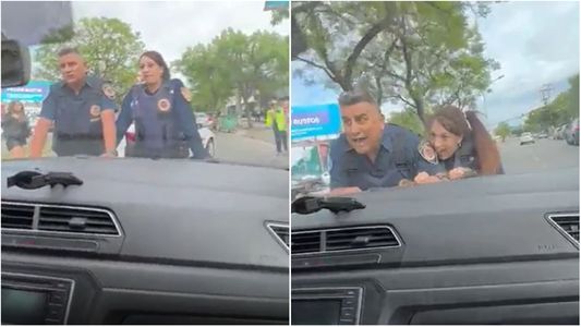 Los intentaron detener en un control policial y arrastraron a dos efectivos en el capot del auto