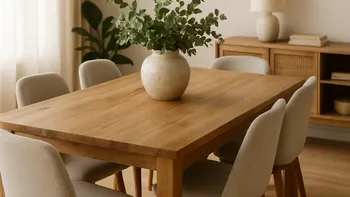 La mesa de madera vuelve al centro de la casa y desplaza al vidrio en decoración