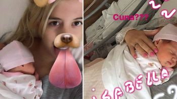 Wanda Nara con su hija recién nacida en brazos: divertida imagen