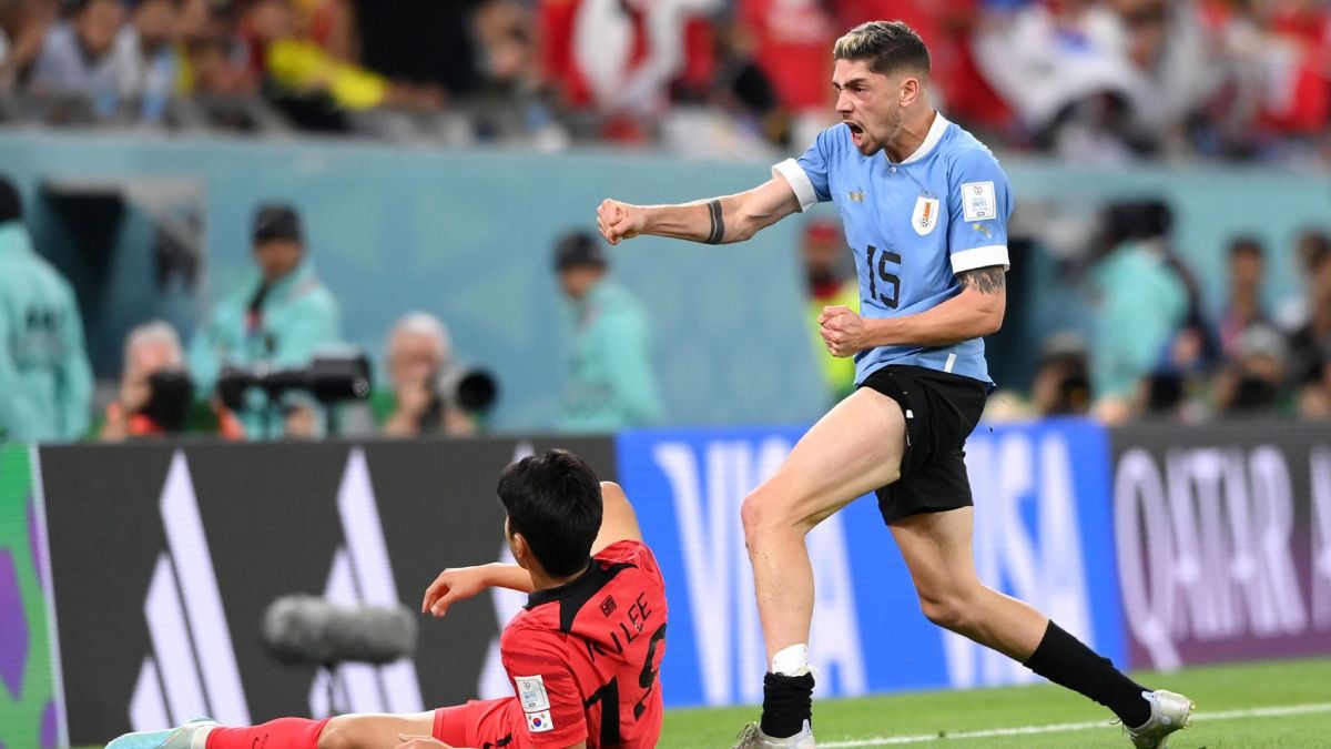 Federico Valverde y un festejo a la uruguaya.