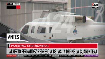 Así volvía Alberto Fernández, tras estar en Tucumán, rumbo a Olivos