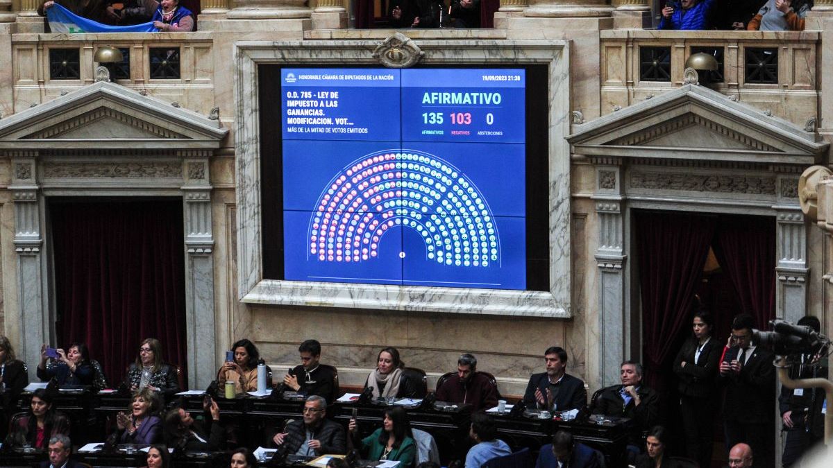 Diputados y la votación por Ganancias (foto: Telam)