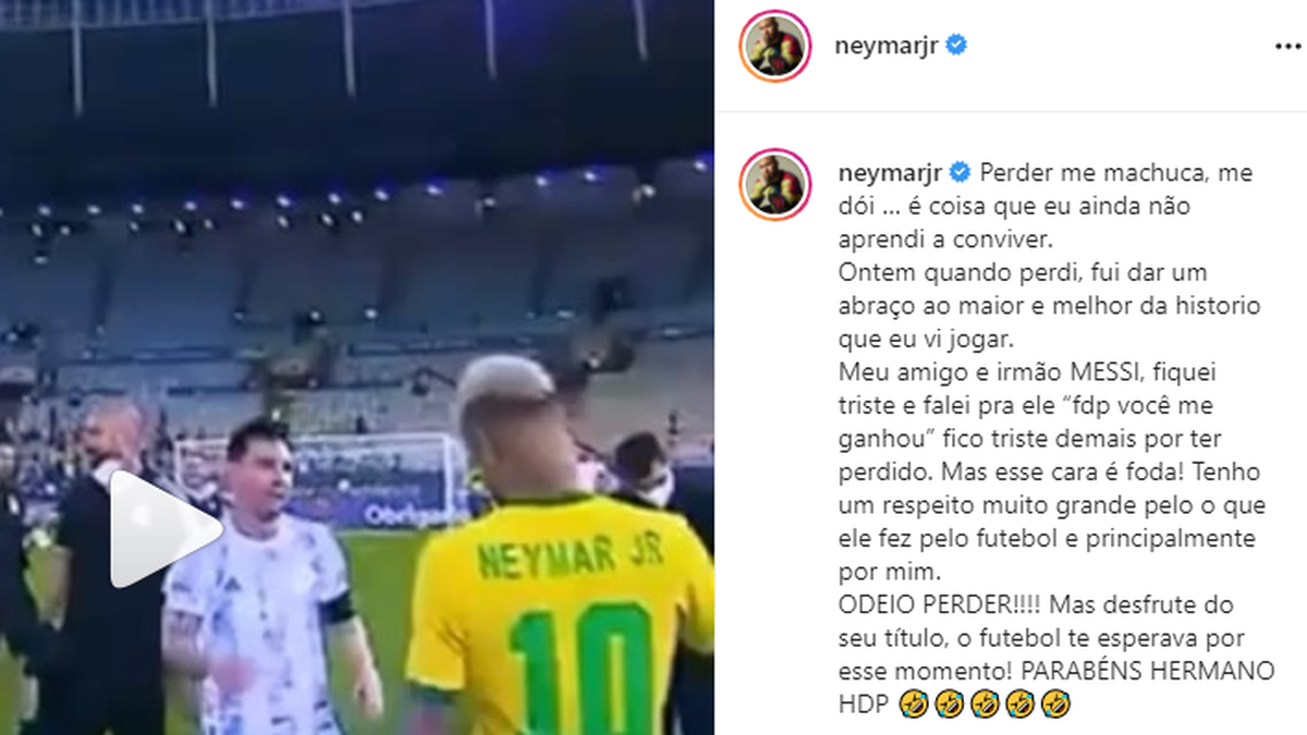 El mensaje de Neymar a Lionel Messi: Felicitaciones, Hermano HDP