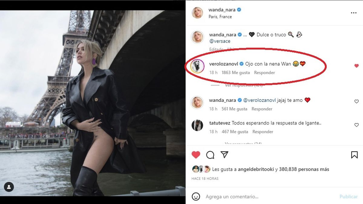 El picante comentario de Verónica Lozano a Wanda Nara por su producción hot en la Torre Eiffel: "Ojo con la nena Wan"