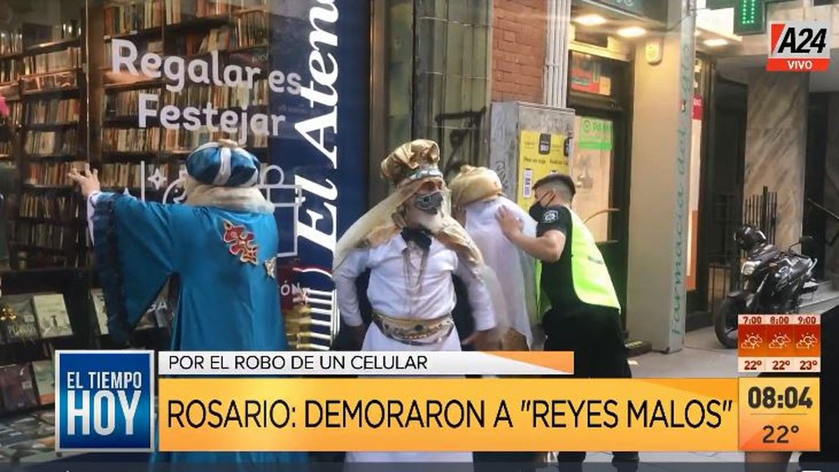 Rosario: cayeron los falsos Reyes Magos acusados de robar. (Captura de Tv)