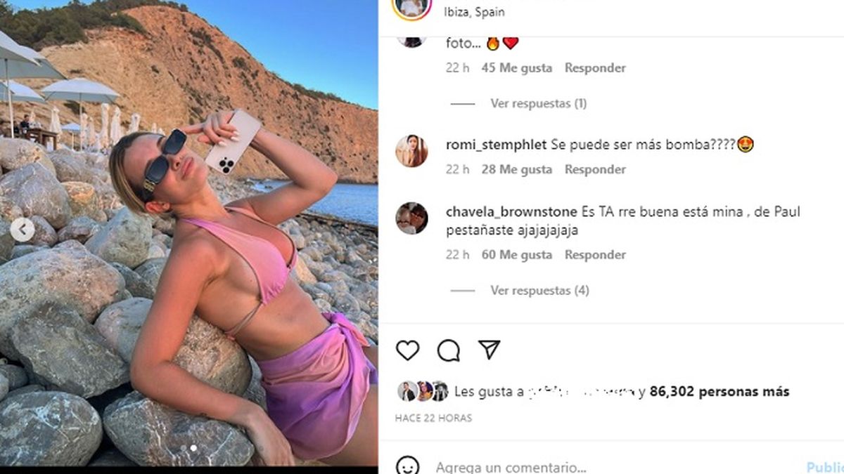 Las fotos en bikini de Camila Homs desde Ibiza, con las que incendi&oacute; la redes y se burlaron de Rodrigo de Paul.&nbsp;