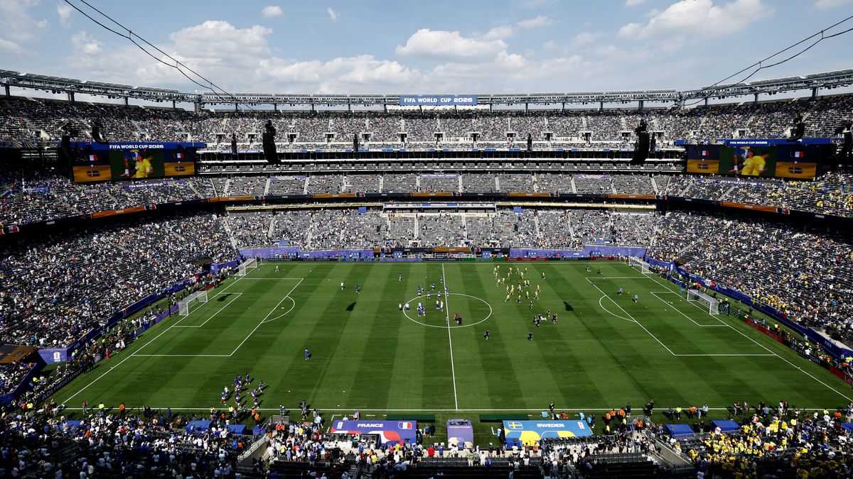 El New York Jersey Stadium se encuentra repleto para el partido entre Francia y Suecia. (Foto: Reuters).