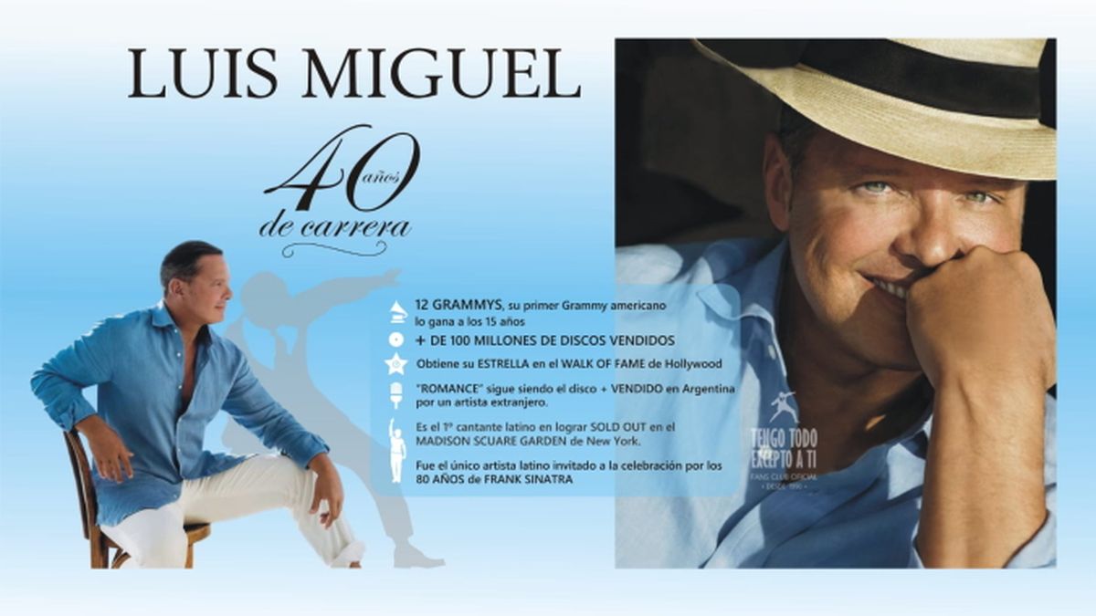 Algunos datos sobre los logros de Luis Miguel en estos 40 años de carrera como cantante. 