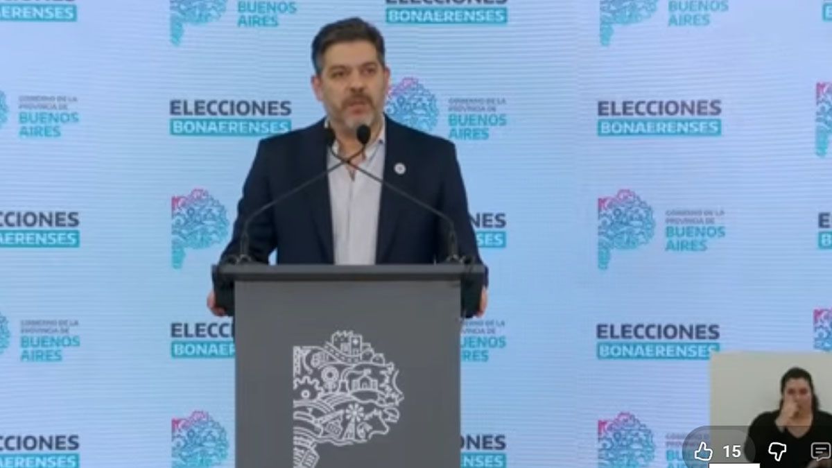 El ministro de Gobierno bonaerense dijo que los resultados comenzarán a conocerse oficialmente desde las 21 horas. (Foto: Captura de TV)
