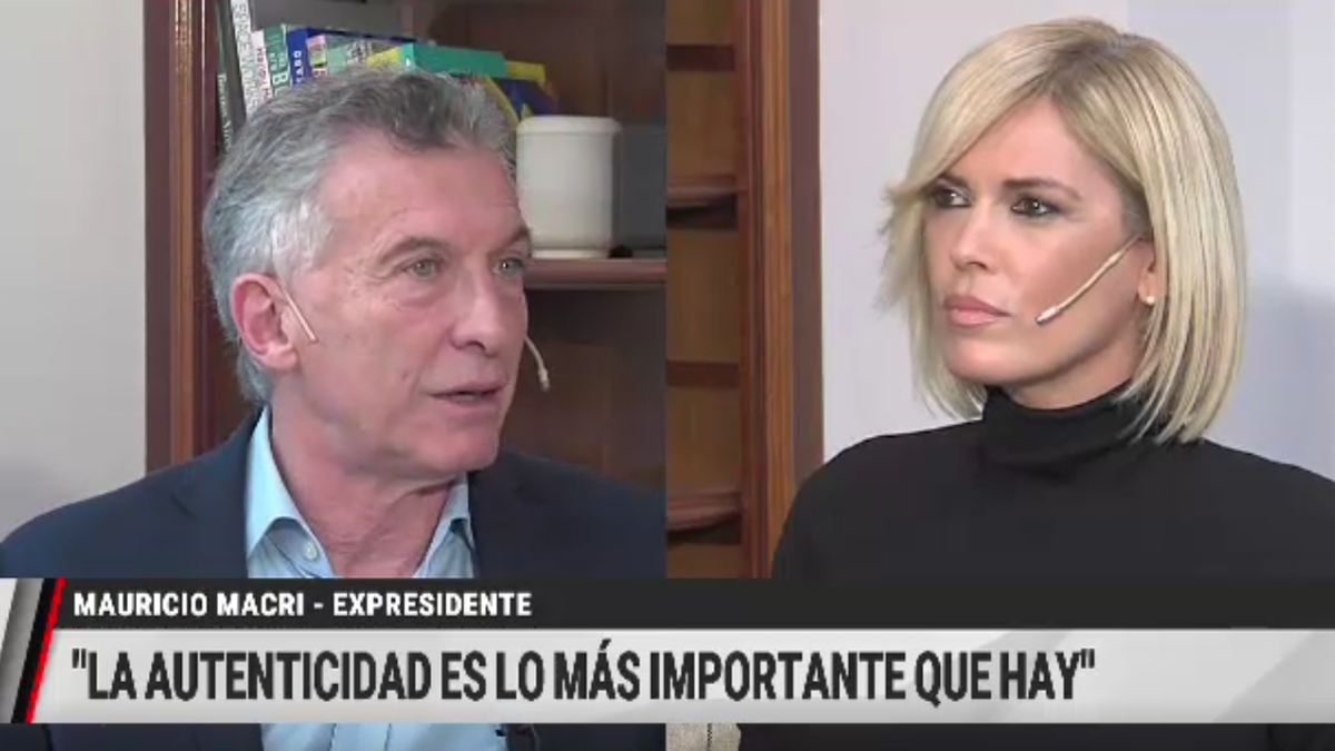 El expresidente Mauricio Macri con Viviana Canosa. (Captura)
