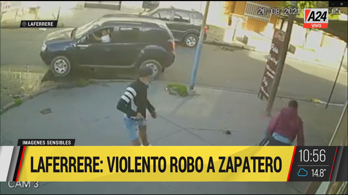Violento ataque motochorro a un zapatero en Laferrere. (Captura de Tv)