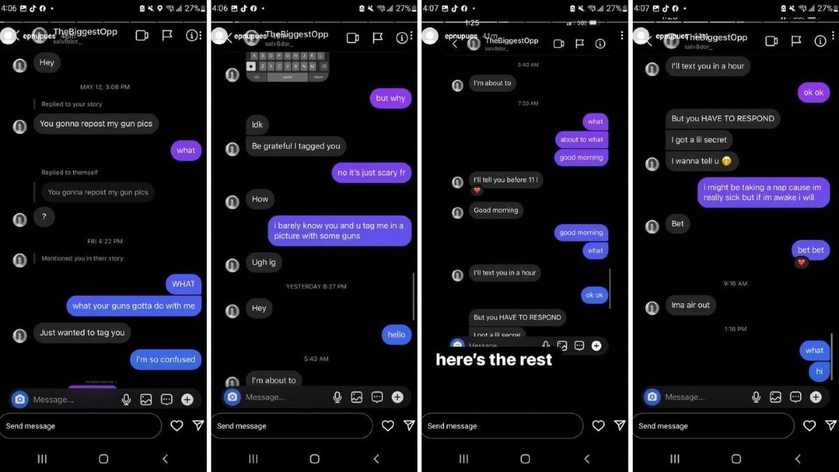 Así fue la conversación entre Salvador Ramos y una chica por Instagram minutos antes de la tragedia. 