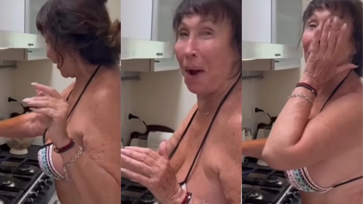 El video íntimo de Moria Casán cocinando huevos revueltos en bikini