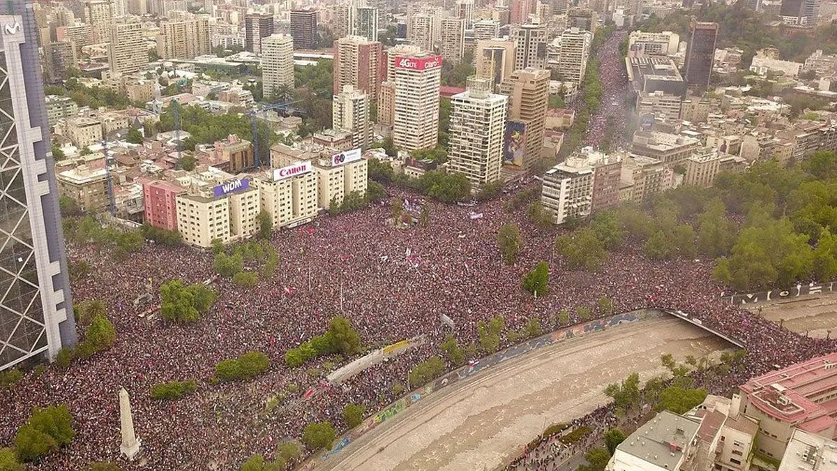 Un millón de personas se manifestó en Santiago de Chile, el 25 de octubre de 2019 (Foto: Gentileza La tercera)