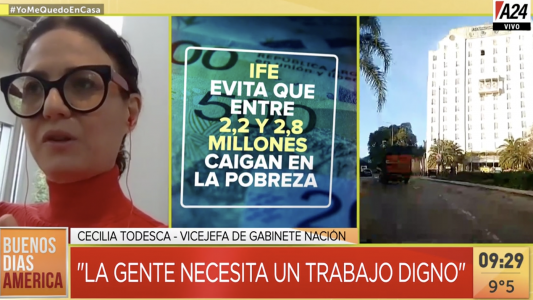 Cecilia Todesca: La gente necesita un trabajo digno, no que le tiren plata desde un helicóptero