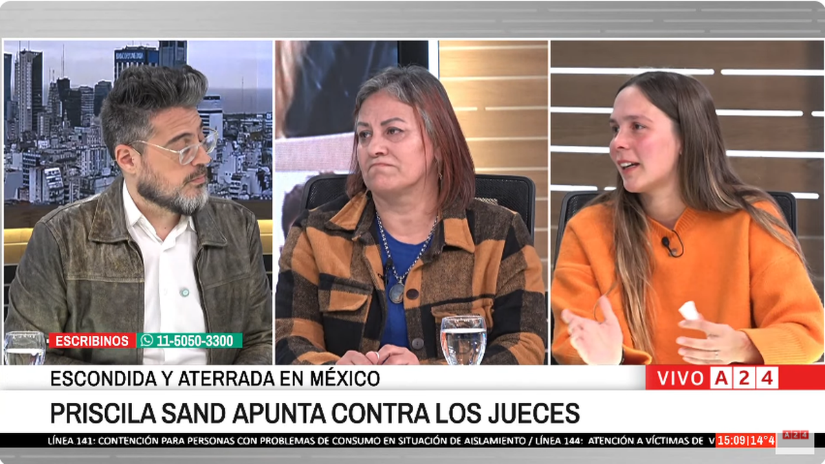 La madre y la hermana de Priscila Sand visitaron A24 para pedir que la mujer pueda volver al país junto a su hijo (Foto: archivo).