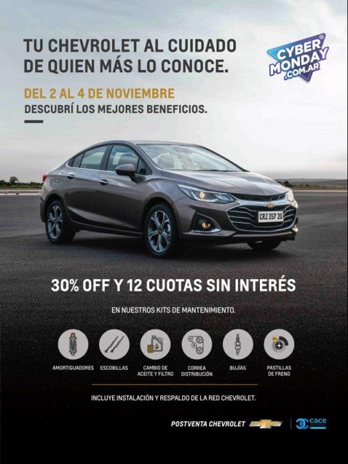 Chevrolet con descuentos de hasta 30% y 12 cuotas sin interés