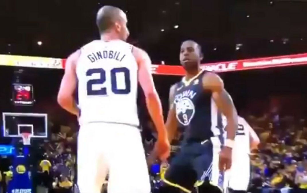NBA: así le gritaron en la cara un doble a Manu Ginóbili en la derrota de San Antonio Spurs ante Golden State