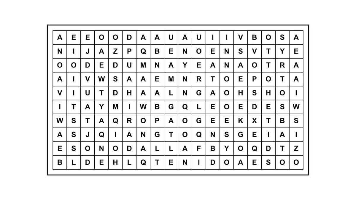 Encontrá la frase escondida en una sopa de letras de 10 por 18 con palabras ocultas