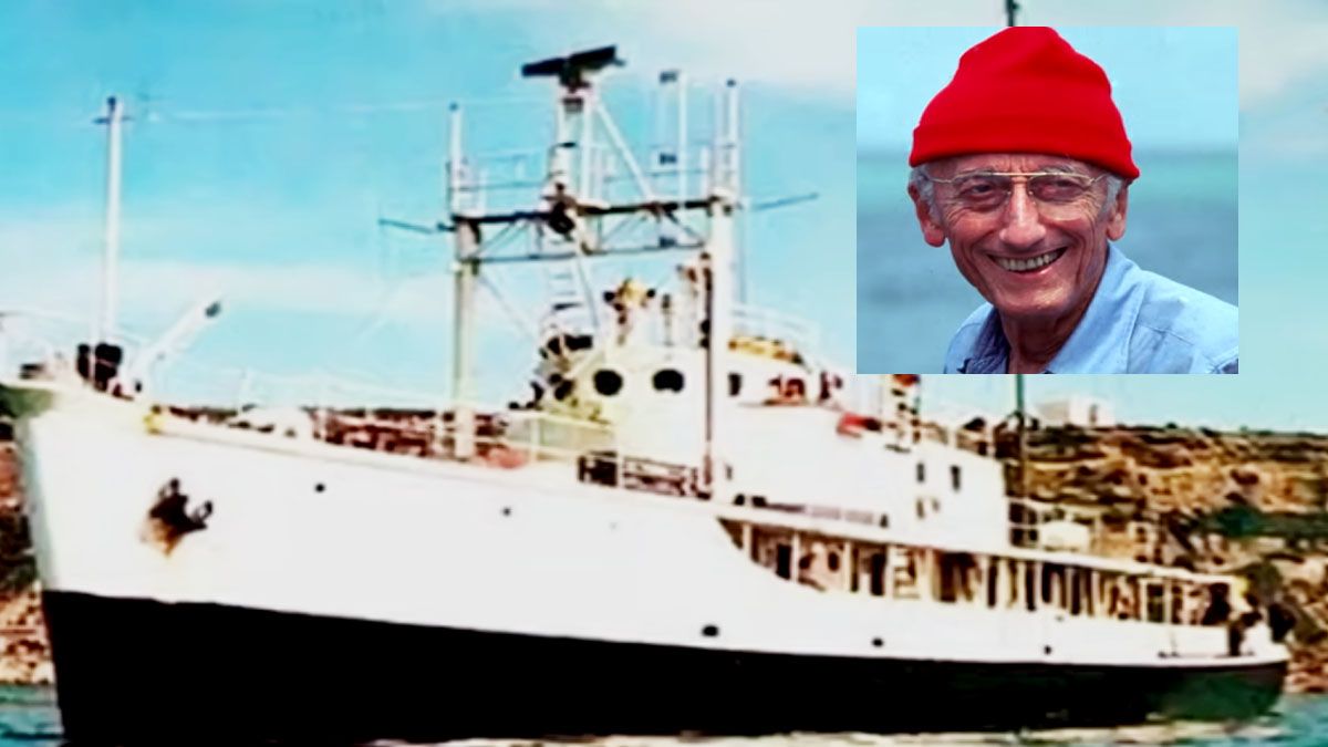 El investigador marino y oceanógrafo Jacques Cousteau (y su barco Calipso), investigó por primera vez este fenómeno natural en 1971 (Foto: captura de TV).