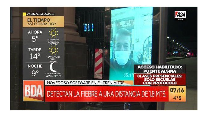 Cámaras termosensoras alertan sobre el correcto uso de tapabocas