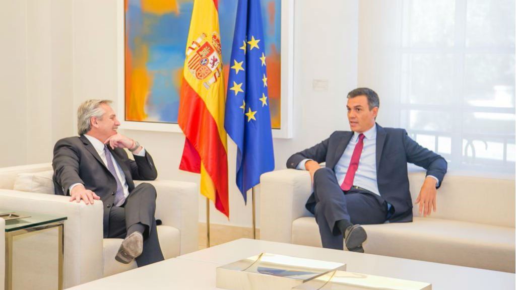Alberto Fernández se reunió con el jefe del gobierno español en La Moncloa