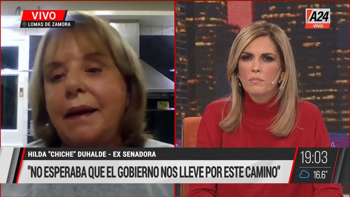 Hilda Chiche Duhalde con Viviana Canosa en A24.
