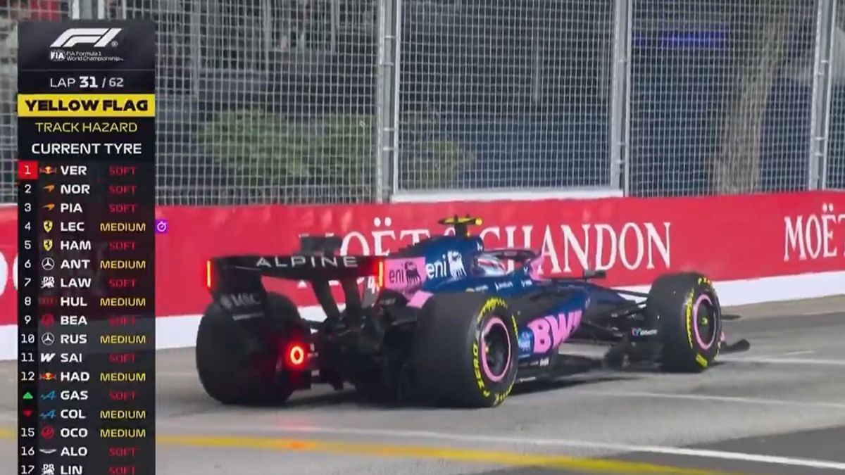El momento en el que Colapinto abandonó el GP de Singapur: Alpine explicó cuál fue el problema.