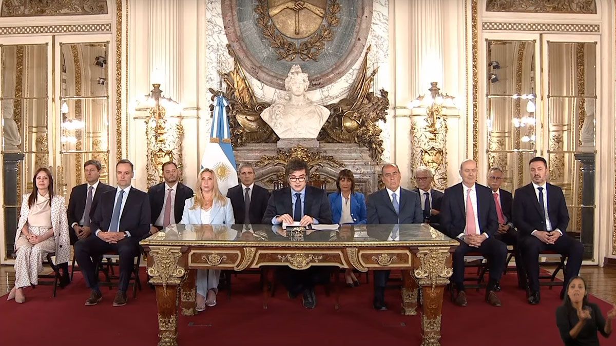 Cadena nacional de Javier Milei.