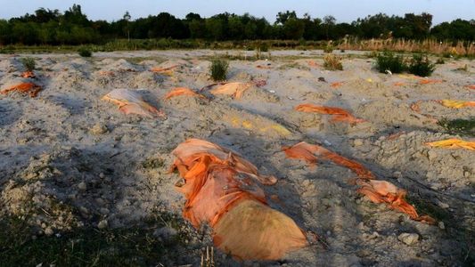 Cadáveres resurgen del río Ganges en India (fotos)