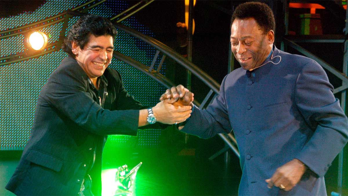 Maradona y Pelé en La Noche del Diez
