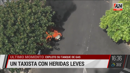 Un taxi explotó, se incendio y causó pánico en Recoleta