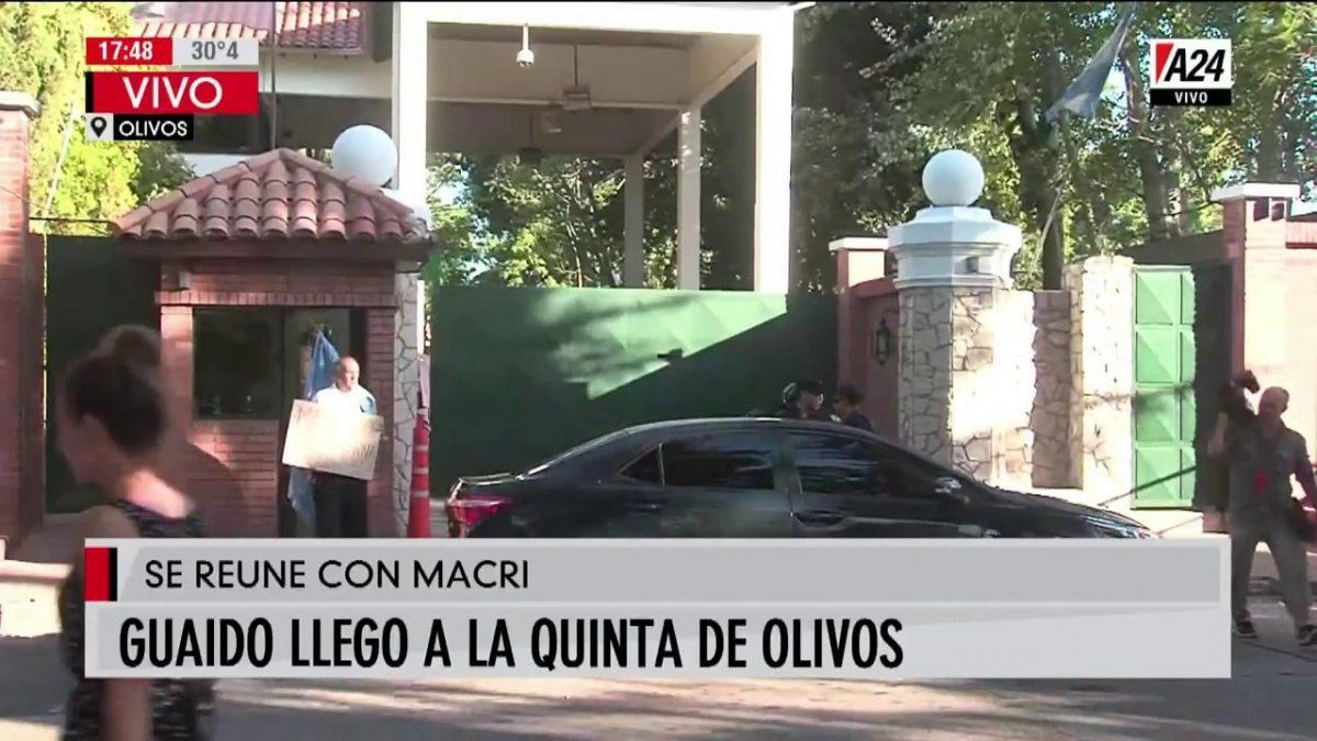 Juan Guaidó ya está en Olivos: lo recibe Macri y después dará una conferencia de prensa