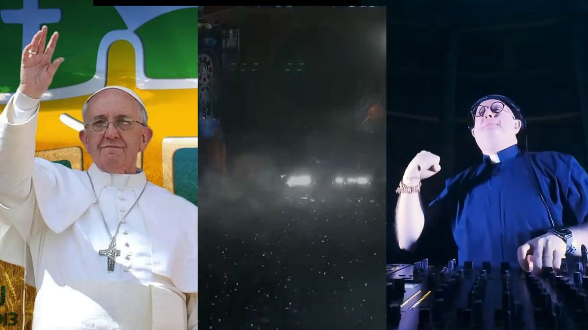 Francisco en Río. Sus mensajes difundidos de una nueva manera gracias al cura DJ, que ahora llega a nuestro país. (foto: A24.com)