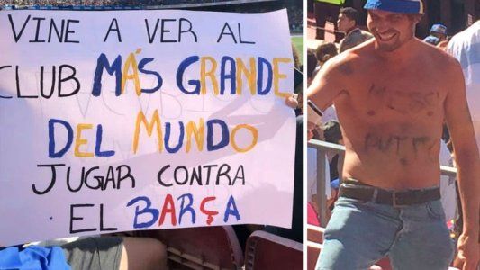 Las postales más curiosas de los hinchas de Boca en el Camp Nou