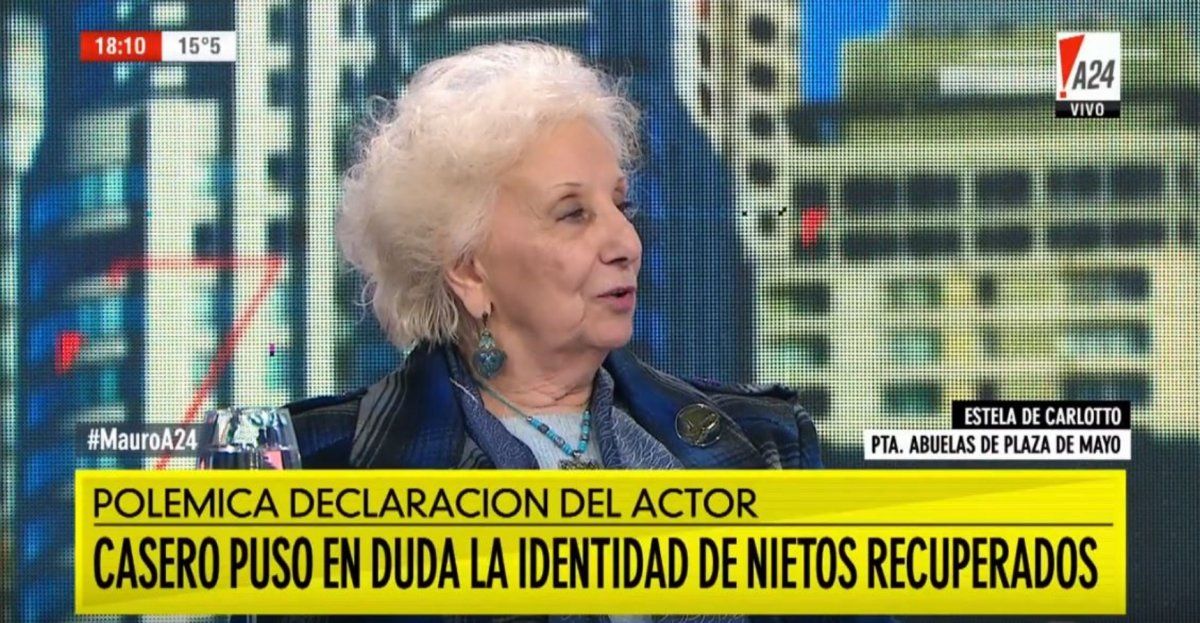 Estela de Carlotto le respondió a Casero: Me da pena, tiene una confusión en su cabecita